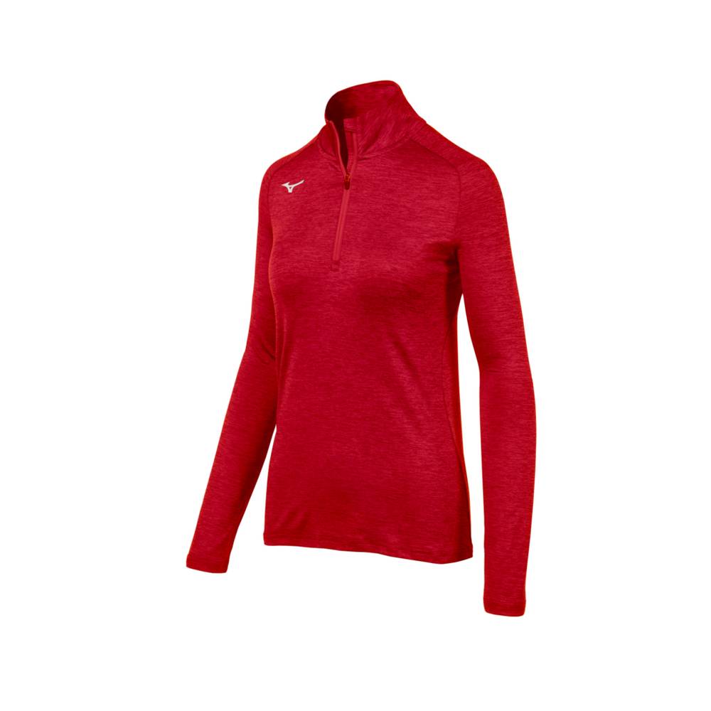 Womens Mizuno Alpha ½ Zip Pullover Red Philippines (DIRCTB946)